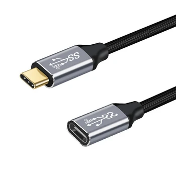 10 Гбит/с Gen2 Typ-C USB 3,1 Männlichen zu USB-C Weiblichen удлинитель мощностью 100 Вт, длина кабеля 0,2 м, реверсивная конструкция, 1 м