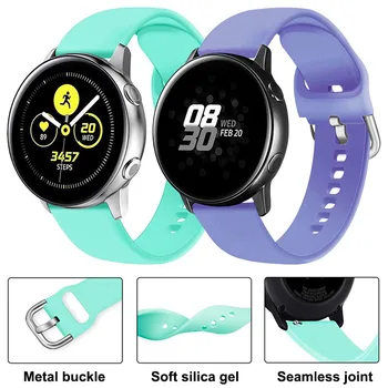 20 мм 22 мм Ремешок Для Samsung Galaxy Watch 46 мм Active 2 Gear S3 Силиконовый Ремешок На Запястье Для Amazfit Gtr 42 мм ремень Ремешок Для часов