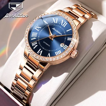 2023 JSDUN, Роскошные Высококачественные автоматические механические часы для женщин, Классические наручные часы с римскими цифрами в стиле ретро