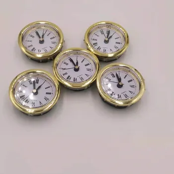 5 шт., диаметр золотого обода 50 мм, вставка кварцевых часов для встроенной головки, настольные часы 