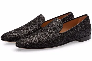 LTTL, Новейшая мужская обувь с черными блестками, Лоферы со стразами, Слипоны, Кроссовки Bling Sapatos, Модная мужская повседневная обувь