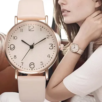 smvp Sdotter Модные Кожаные женские часы, простые женские часы, кварцевые наручные часы для женщин, Подарочные повседневные часы relogio femi