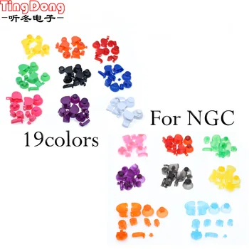 Ting Dong 55 комплектов для геймпада Gamecube Mod Красочный полный набор кнопок с большими пальцами для набора кнопок N GC
