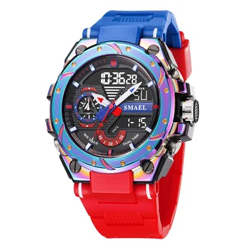 Мужские военные часы SMAEL, Мужские цифровые наручные часы, светодиодный браслет с двойным временем, спортивные часы relogio masculino, Водонепроницаемые