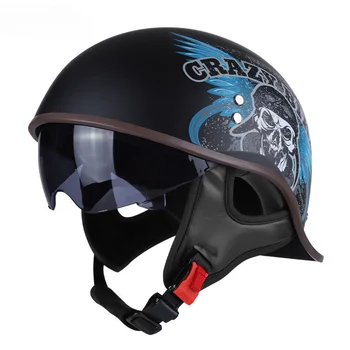 Ретро мотоциклетный шлем Для мужчин и женщин Классическая Мото кепка Винтажный городской Защитный скутер Для взрослых Электрические полушлемы Бесплатная доставка